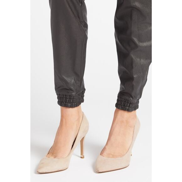 Spanx Black Faux Leather Jogger Pants Plus Size 1X - Picture 3 of 13